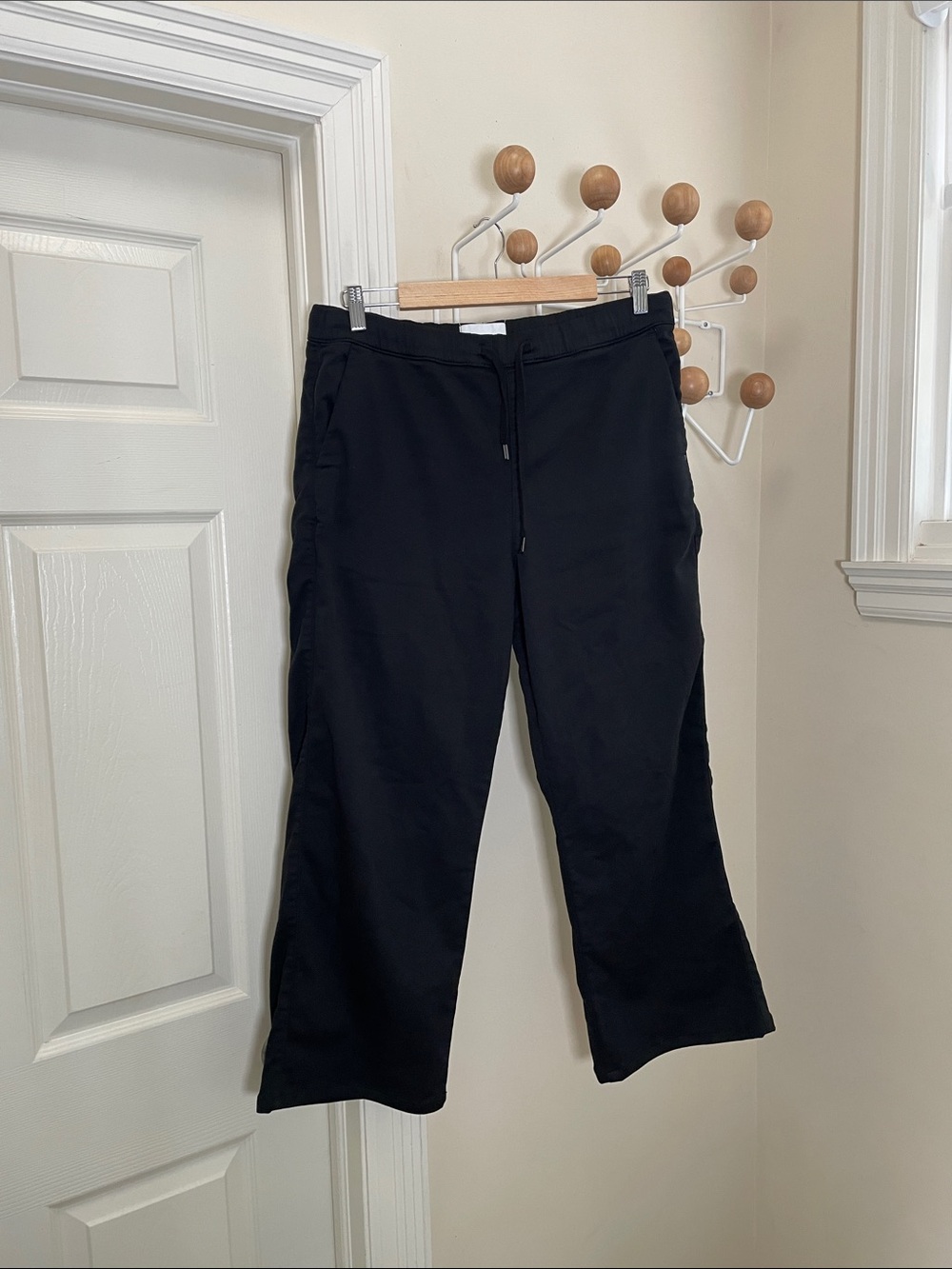 DU/ER - Wide Legged Ankle Drawstring Pants - Black - L